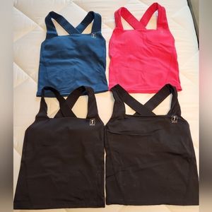 1st Phorm Solstice Racerback Tanks, Set of 4, Black, Blue, Pink, Worn Once, XS